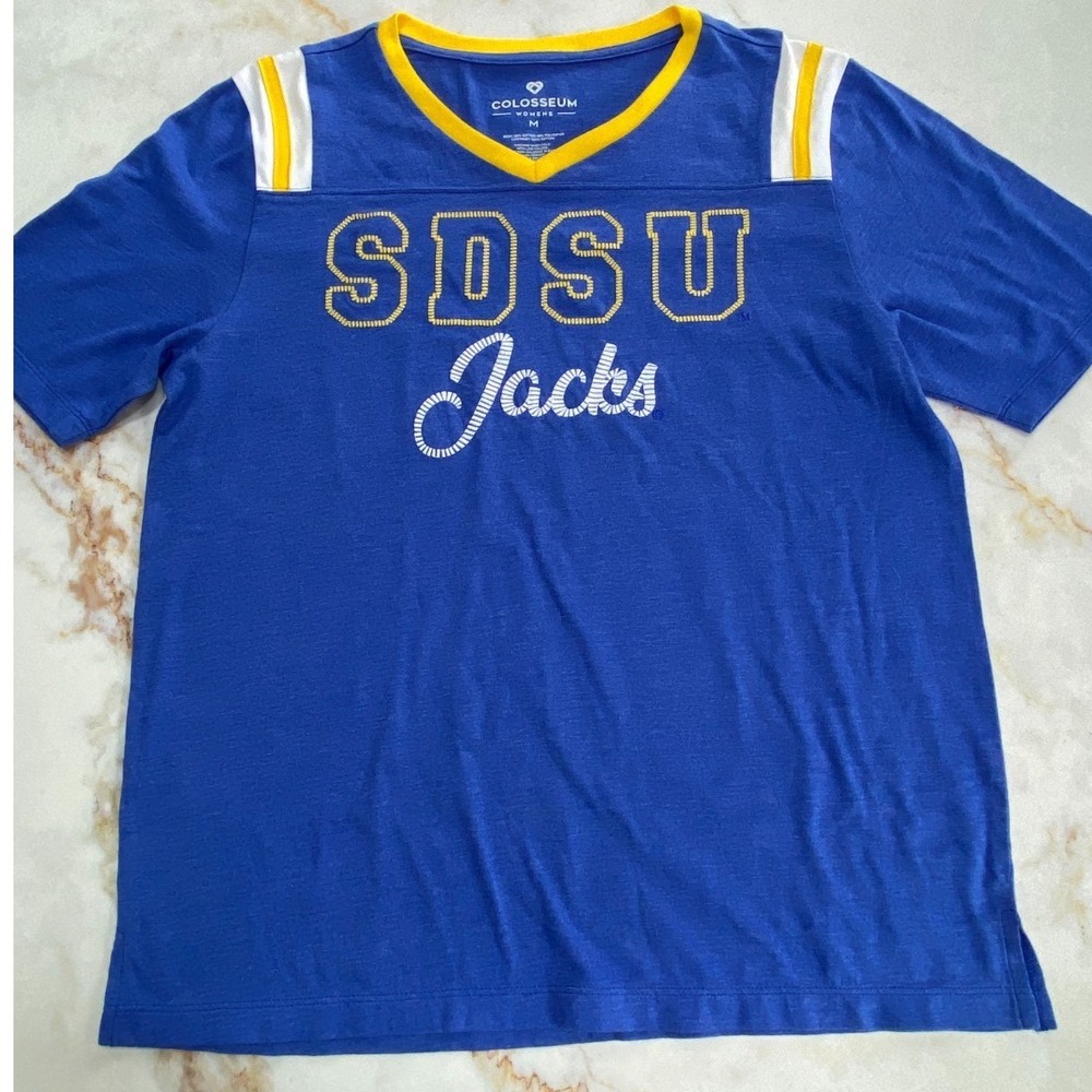 SDSU South Dakota State Jackrabbits Colosseum Lovemore SS V Neck Shirt Women's M